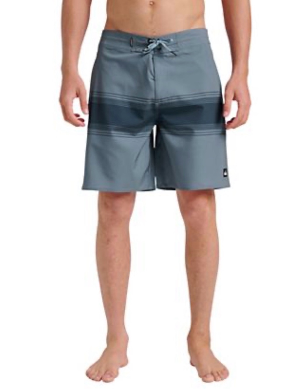 Quiksilver Slate Blue Gray Boardshorts with Dark Blue Gray Stripe